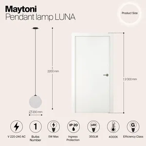 Подвесной светильник Maytoni P039PL-5W4K-20INS-B