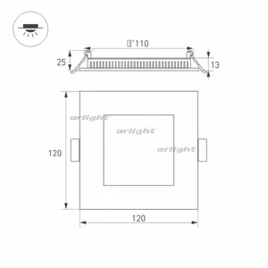 Светильник DL-120x120M-9W Day White (Arlight, IP40 Металл, 3 года)