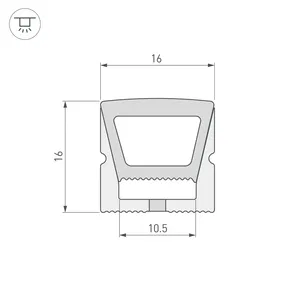 Силиконовый профиль WPH-FLEX-1616-TOP-S11-50m WHITE (Arlight, Силикон)