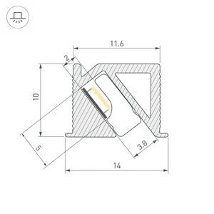 Профиль SL-BEVEL-H10-F14-2000 ANOD OLIVE GREY (Arlight, Алюминий)