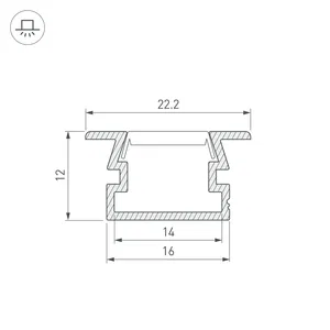 Профиль PDS-FS-2000 ANOD BLACK (Arlight, Алюминий)