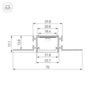 Профиль FANTOM-BENT-W23-SIDE-2000 ANOD (Arlight, Алюминий)