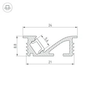 Профиль SL-BEVEL-W21-F-2000 ANOD BLACK (Arlight, Алюминий)