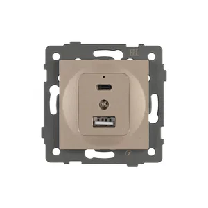 Механизм USB розетки SCT-MUAC-PL-GD-V (5V, 3A, QC4) (Arlight, -)