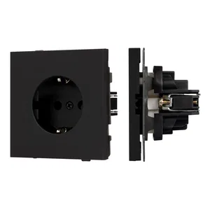 Механизм электрической розетки SCT-TENDO-MEU1-SFPL-BK (230V, 16A) (Arlight, Матовый черный)
