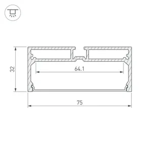 Профиль с экраном SL-LINE-7532-2000 ANOD (Arlight, Алюминий)
