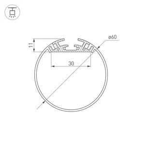 Профиль SL-ROUND-D60-2000 ANOD (Arlight, Алюминий)