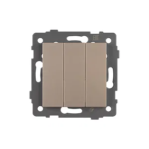 Механизм выключателя трехклавишный непроходной SWT-MK03-PL-GD-V (250V, 10A) (Arlight, -)