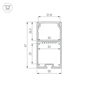 Профиль LINE-S-3667-3000 BLACK  (Arlight, Алюминий)
