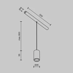 Светильник Technical C105PL-3W3-6K-B