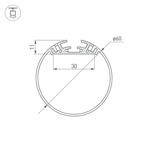 Профиль SL-ROUND-D60-2000 ANOD (Arlight, Алюминий)