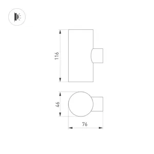 Светильник LGD-RAY-WALL-TWIN-R46-2x3W Warm3000 (GR, 24 deg, 230V) (Arlight, IP65 Металл, 3 года)