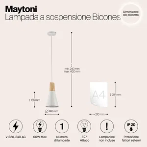 Подвесной светильник Maytoni P359-PL-140-W