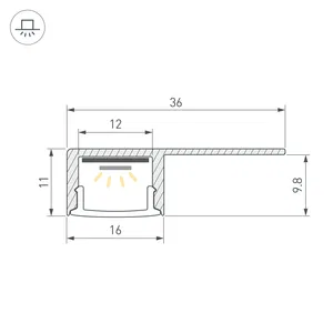Профиль ARH-DECORE-S12-LINE-EDGE-2000 ANOD (Arlight, Алюминий)