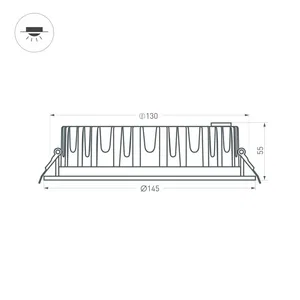 Светодиодный светильник LTD-145WH-FROST-16W White 110deg (Arlight, IP44 Металл, 3 года)