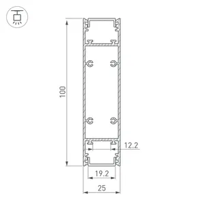 Профиль SL-LINE-25100-DUAL-2500 WHITE (Arlight, Алюминий)