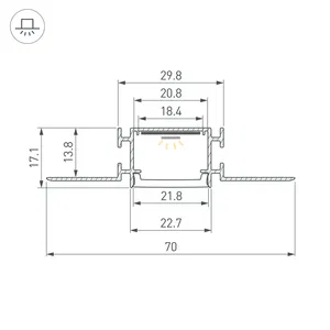 Профиль FANTOM-BENT-W23-TOP-2000 ANOD (Arlight, Алюминий)