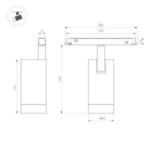 Светильник MAG-ORIENT-SPOT-R65-20W Day4000 (WH, 24 deg, 48V, DALI) (Arlight, IP20 Металл, 5 лет)