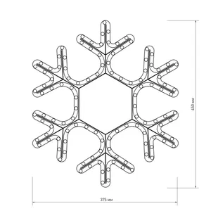 Фигура cветодиодная ARD-SNOWFLAKE-M7-450x375-108LED Warm (230V, 6.5W) (Ardecoled, IP65, 1 год)