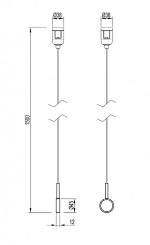 Держатель трека ART-APRIORI-HOLDER-HANG-TUBE-L1500 (OG) (Arlight, IP20 Металл, 3 года)