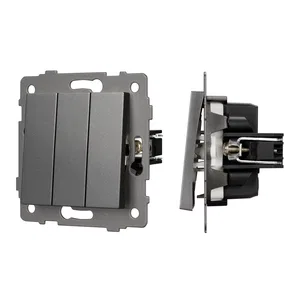Механизм выключателя трехклавишный непроходной SWT-MK03-PL-GR-V (250V, 10A) (Arlight, -)