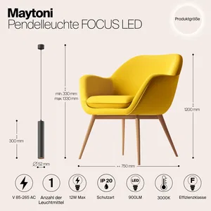 Подвесной светильник Maytoni P072PL-L12B3K-1