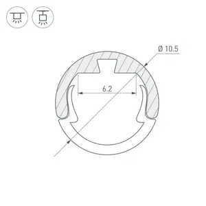 Профиль ROUND-D10.5-2000 ANOD (Arlight, Алюминий)