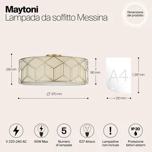 Потолочный светильник Maytoni H223-PL-05-G
