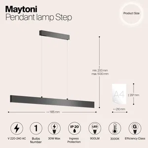 Подвесной светильник Maytoni P010PL-L30B