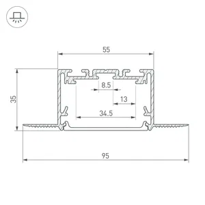 Профиль SL-LINIA55-FANTOM-2500 SEAMLESS ANOD (Arlight, Алюминий)