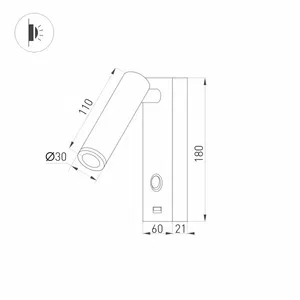 Светильник SP-BED-CHARGE-S60x125-3W Warm3000 (WH, 20 deg, 230V) (Arlight, IP20 Металл, 3 года)