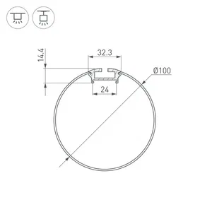 Профиль ARH-ROUND-D100-2000 ANOD (Arlight, Алюминий)