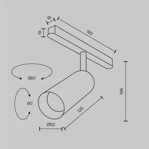 Трековый светильник Technical TR032-2-12W2.7K-M-B