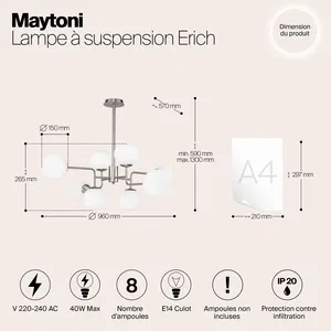 Подвесной светильник Maytoni MOD221-PL-08-N