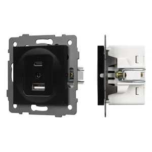 Механизм USB розетки SCT-MUAC-PL-BK-V (5V, 3A, QC4) (Arlight, -)