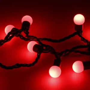 Светодиодная гирлянда ARD-BALL-CLASSIC-D17.5-10000-BLACK-100LED RED (230V, 7W) (Ardecoled, IP65)