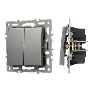 Механизм выключателя двухклавишный проходной SWT-MKP2-PL-GR (250V, 16A) (Arlight, -)