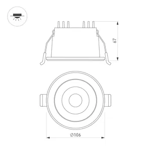 Светильник MS-ALORA-BUILT-R106-9W Day4000-MIX (WH, 40 deg, TRIAC) (Arlight, IP54 Пластик, 3 года)