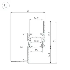 Профиль ARH-CEIL-S14-SHADOW-2000 WHITE (Arlight, Алюминий)