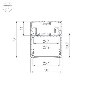 Профиль KLUS-LINE-3035-2000 ANOD (Arlight, Металл)