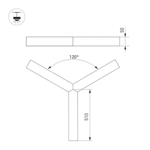 Светильник SP-RAYS-3-HANG-5050-510-34W Day4000 (RAL9005, 120 deg, 230V) IP33 1415lm (Arlight, Металл)