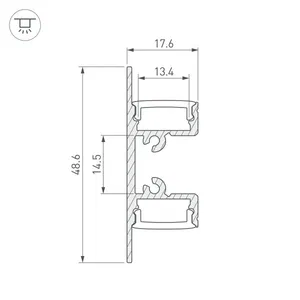 Профиль ARH-WALL-1849-DUAL-2000 ANOD (Arlight, Алюминий)