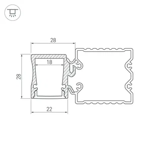 Профиль с экраном ALU-BASE-WH28-2000 ANOD+FROST (Arlight, Металл)
