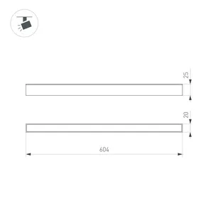 Светильник MAG-FLAT-25-L600-18W Warm3000 (BK, 100 deg, 24V, DALI) (Arlight, IP20 Металл, 5 лет)