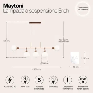 Подвесной светильник Maytoni MOD221-PL-05-G