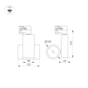 Светильник LGD-ARES-4TR-R100-40W Day4000 (BK, 24 deg, 230V, DALI) (Arlight, IP20 Металл, 3 года)