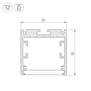 Профиль SL-ARC-3535-D1500-A90 WHITE (1180мм, дуга 1 из 4) (Arlight, Алюминий)