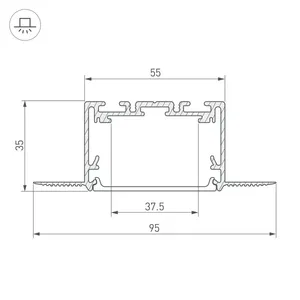 Профиль SL-LINIA55-FANTOM-2500 SEAMLESS ANOD (Arlight, Алюминий)