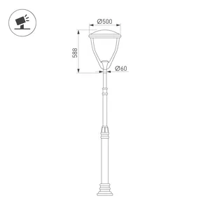 Светильник OXOR-LEIS-500x588-35W Day4000 (BK, 120 deg, 230V) IP65 (Arlight, IP65 Металл, 3 года)