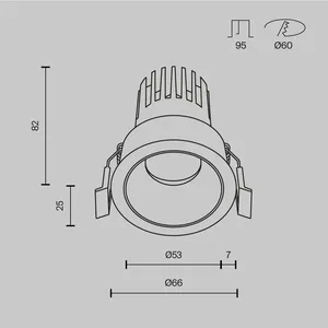 Встраиваемый светильник Technical DL123-10W-3K-B